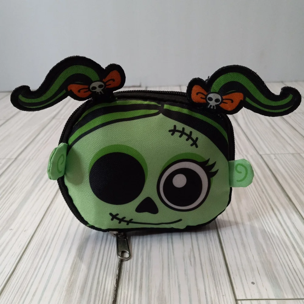 Justice Polka Dot Halloween Zombie Girl Trick Or Treat Foldable Compact Bag